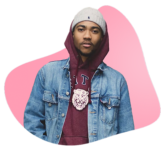 Young man with jacket and hood